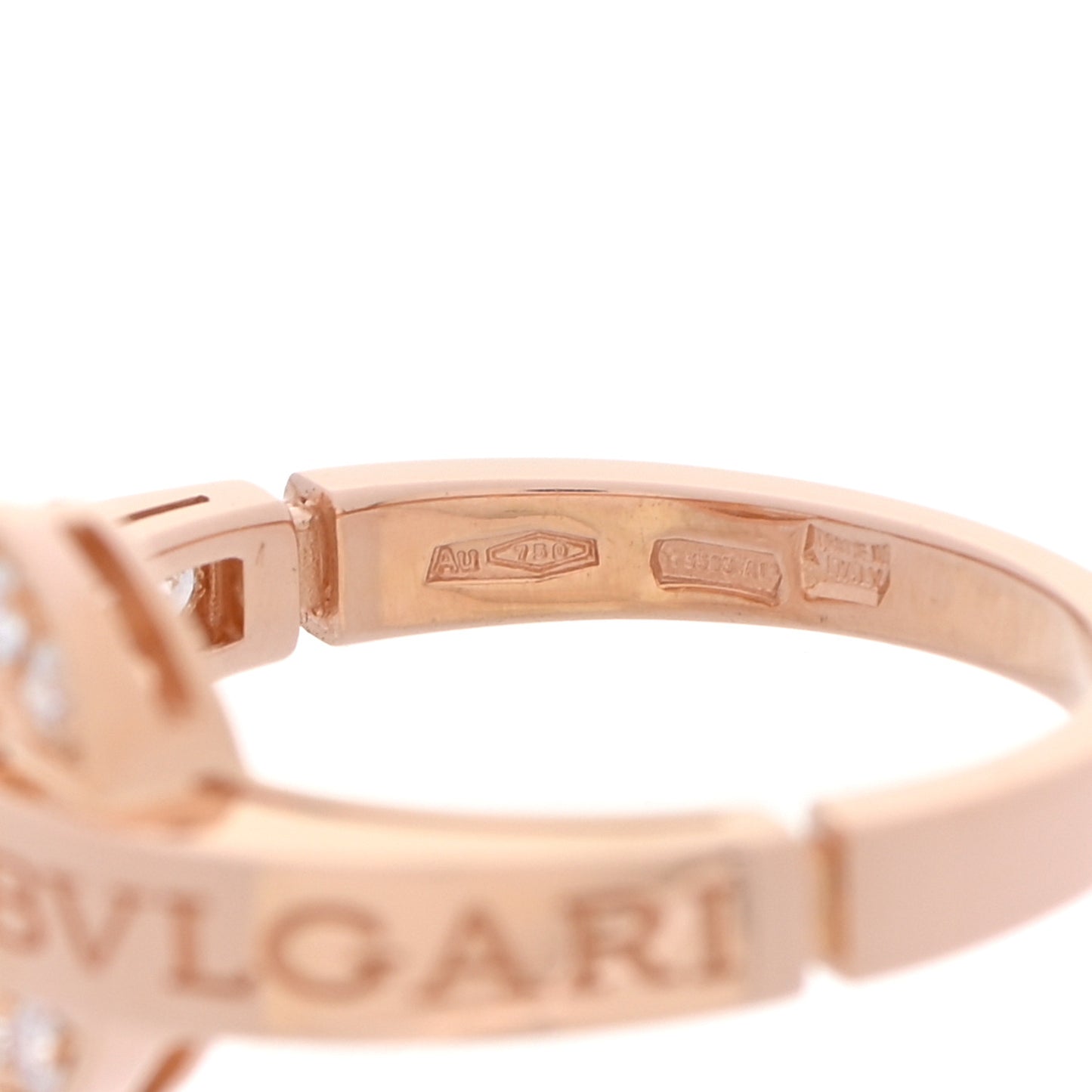 18K Rose Gold Diamond BVLGARI BVLGARI Ring 52 6