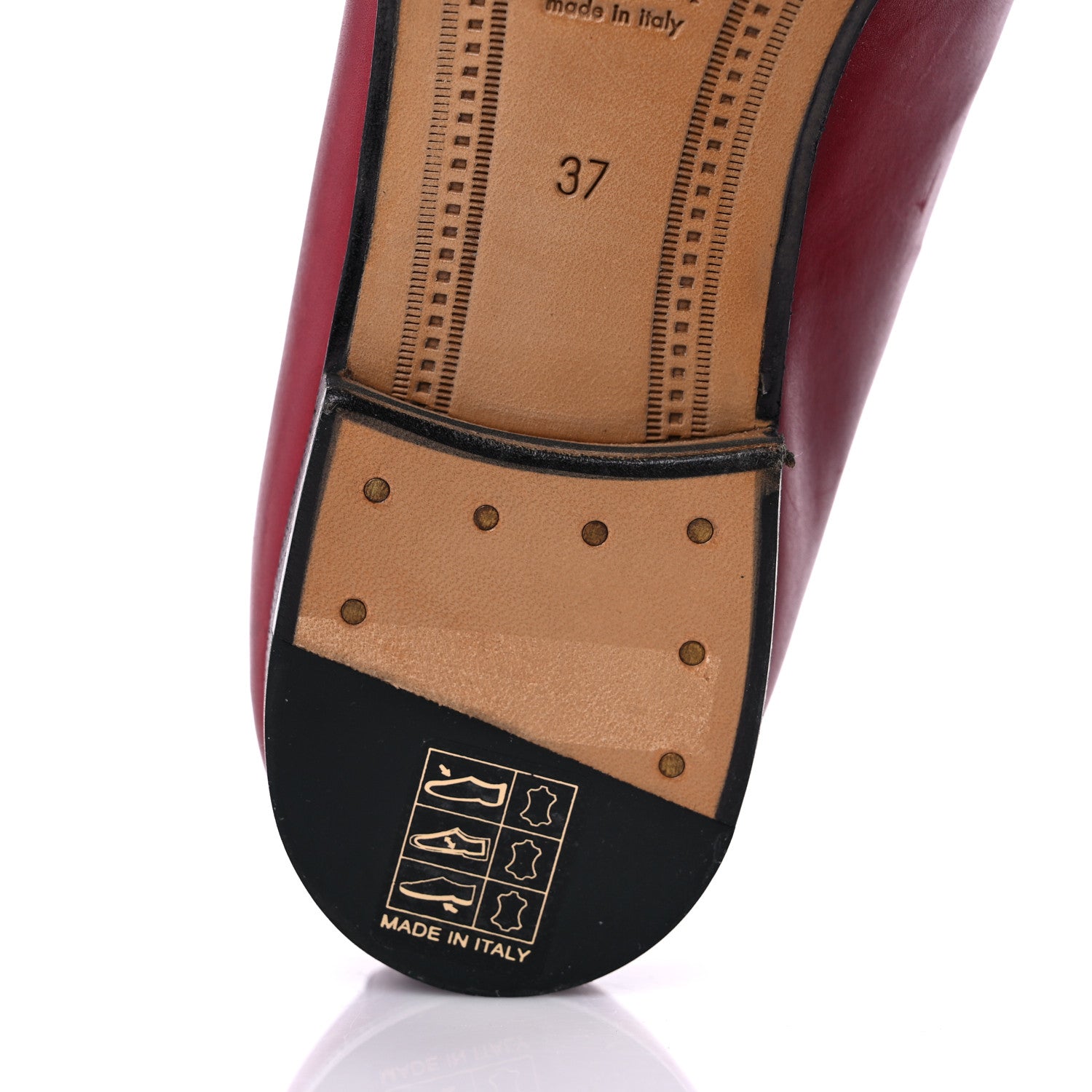 Gucci Lambskin Womens Brixton Horsebit Loafers 37 Hibiscus Red 10 of 17