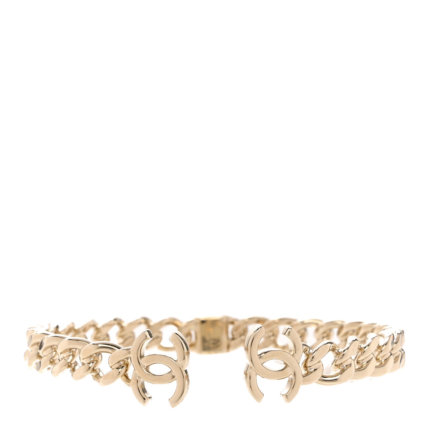 Metal CC Chain Link Choker Necklace S Gold