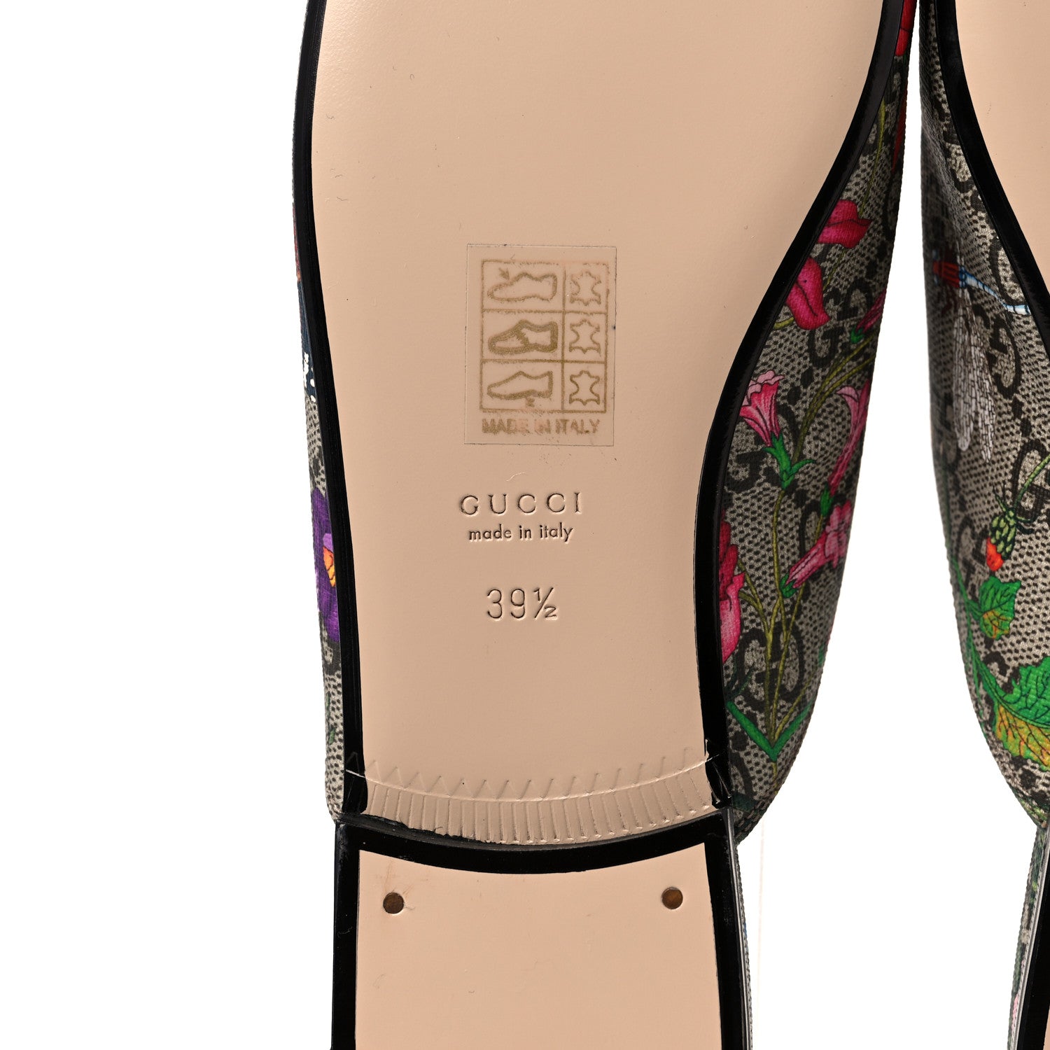 Gucci GG Supreme Monogram Flora Womens Princetown Slippers 39.5 Beige Ebony Multicolor Rosso 6 of 8
