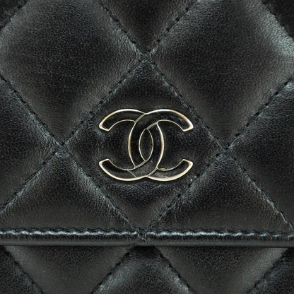 Chanel Lambskin Quilted Wallet On Chain WOC Black 7 of 12
