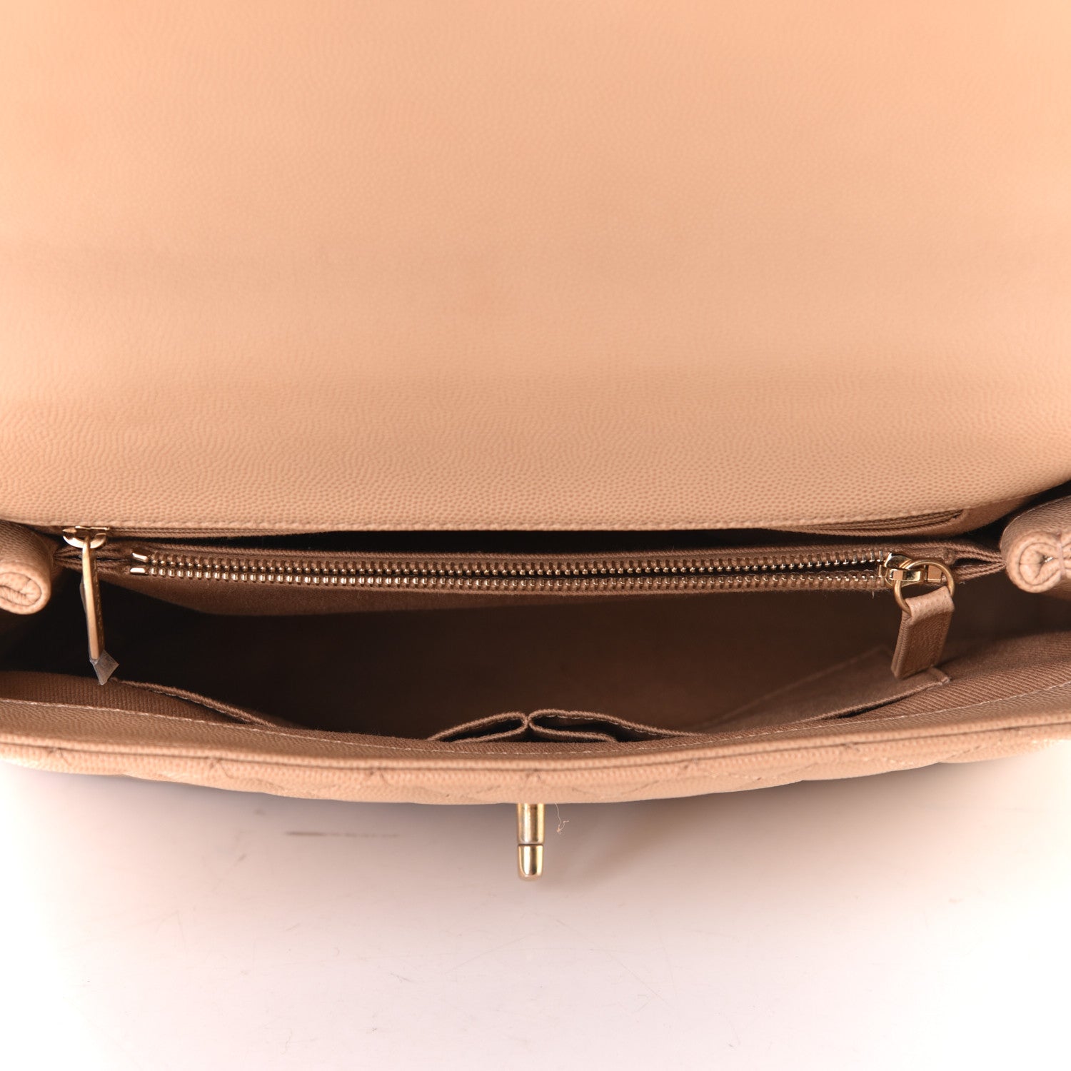 Chanel Caviar Quilted Medium Coco Handle Flap Beige 4 of 4
