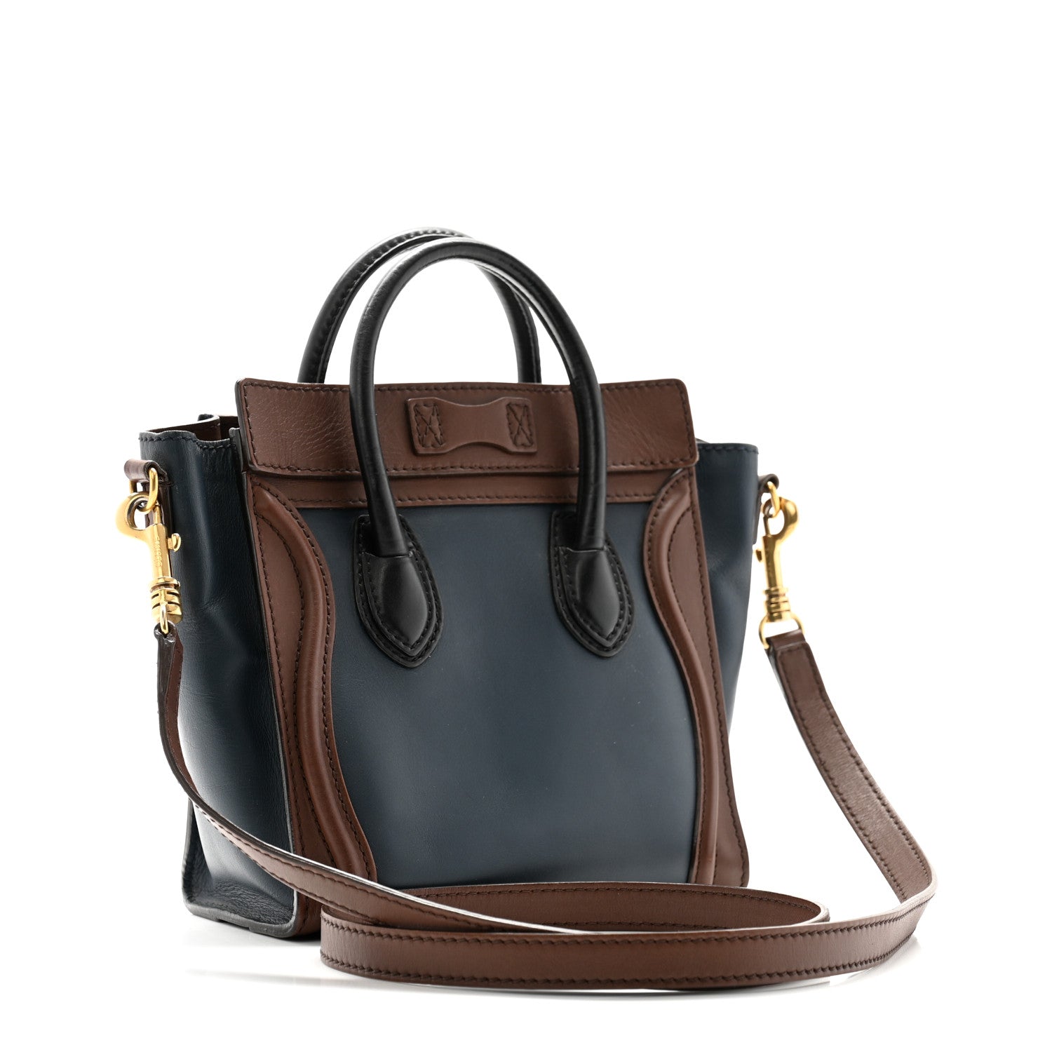 Celine Smooth Drummed Calfskin Nano Tri-Color Luggage Navy 3 of 11