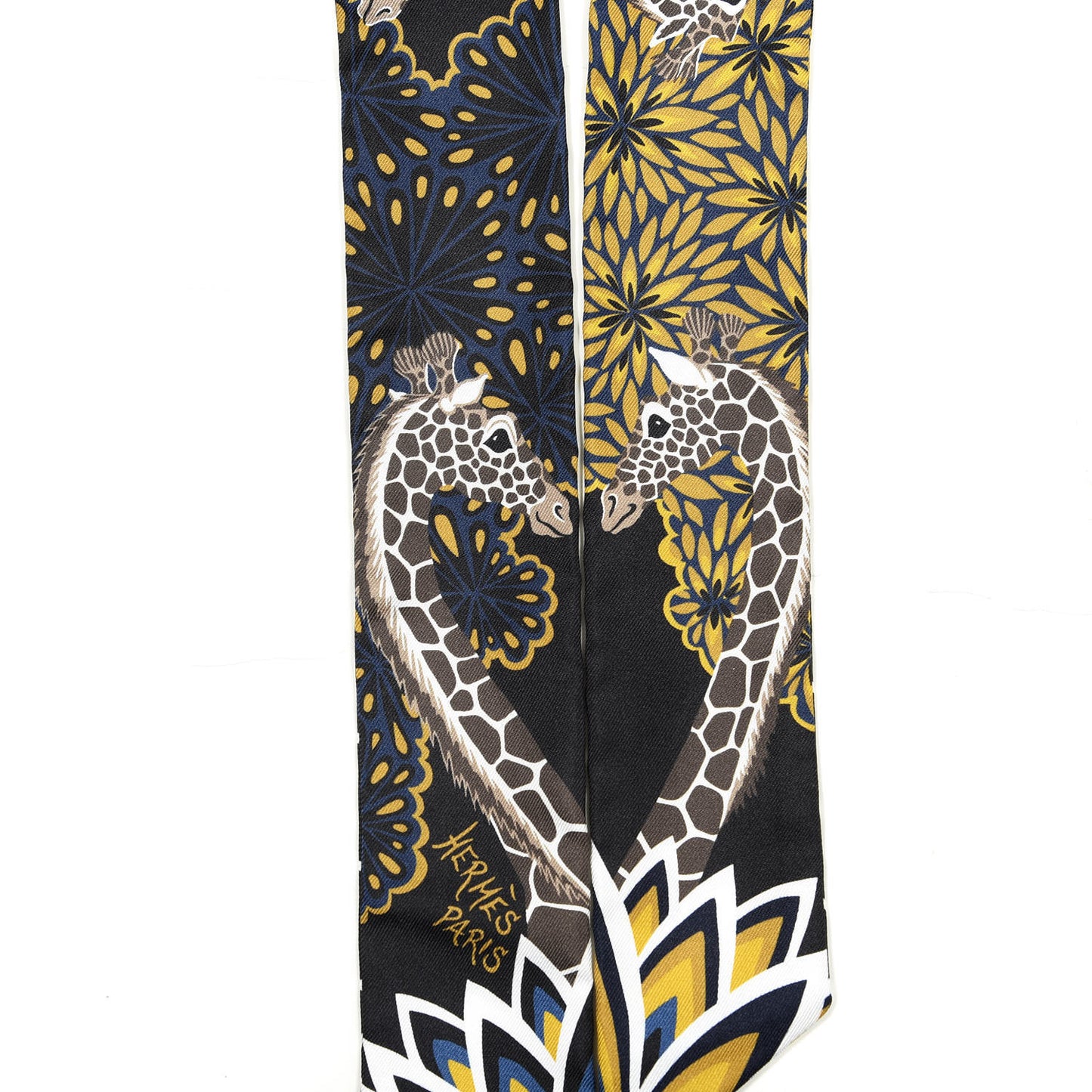 Silk Three Graces Twilly Black Gold Taupe