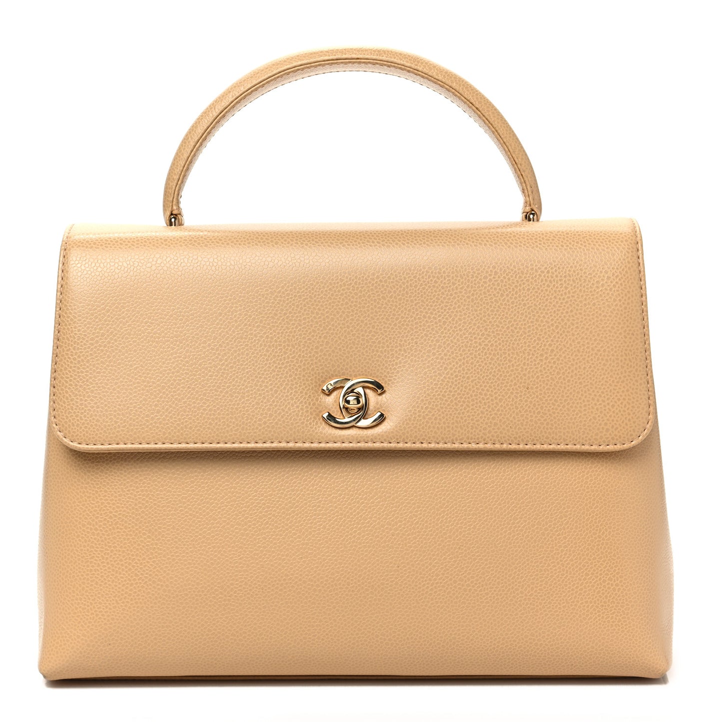 Caviar Jumbo Kelly Flap Bag Beige