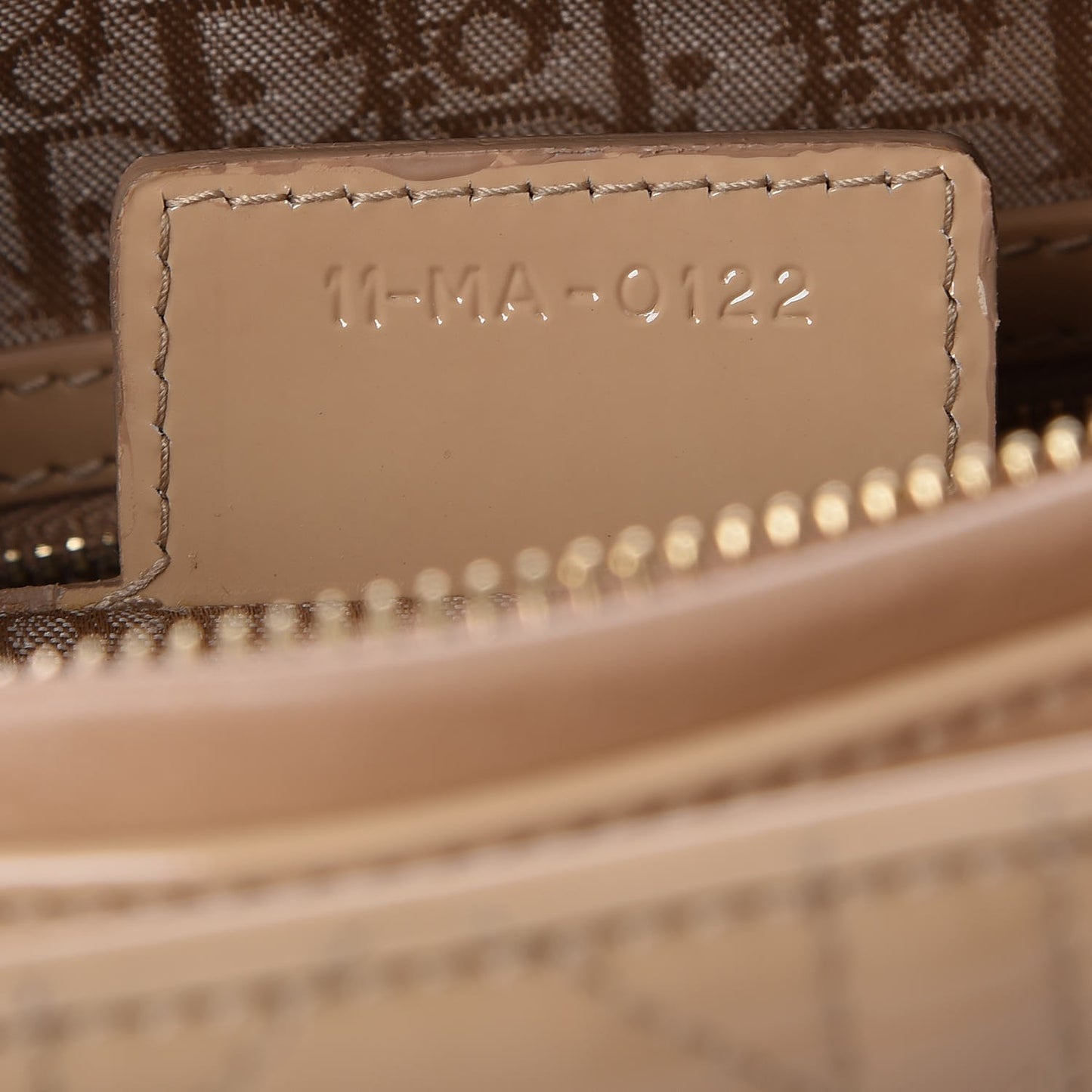 Patent Cannage Large Lady Dior Beige