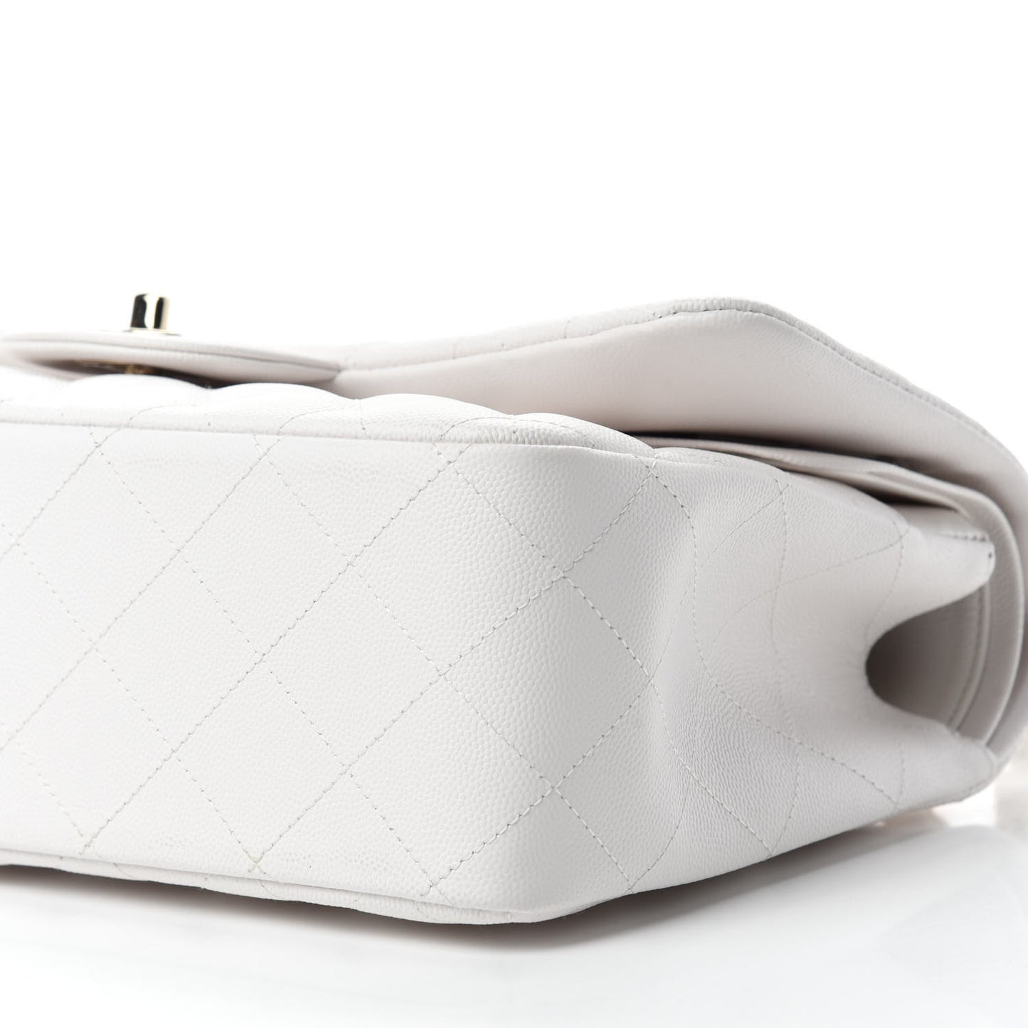 Caviar Quilted Jumbo Double Flap White