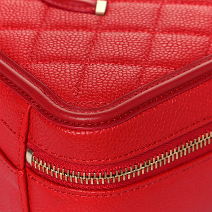 Chanel Caviar Quilted Medium CC Filigree Vanity Case Red 10 of 12