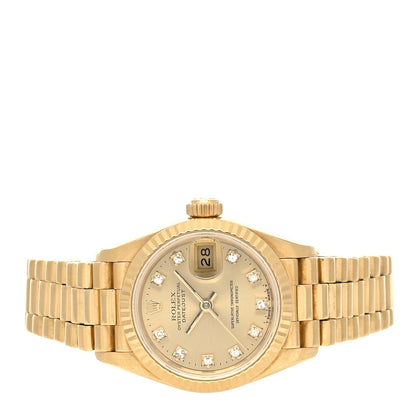 Rolex 18K Yellow Gold Diamond 26mm Datejust President Watch Champagne 69178 2 of 4
