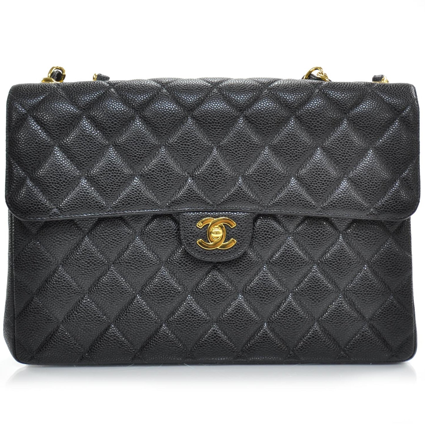 Caviar Quilted Jumbo Flap Black GHW