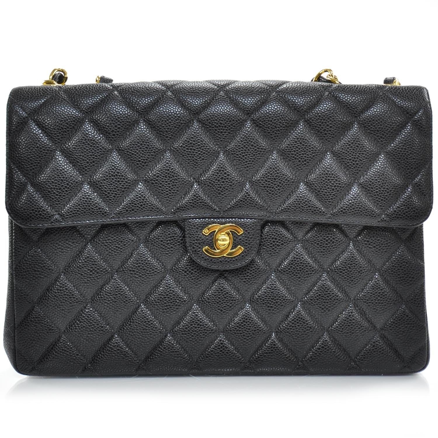 Chanel Caviar Quilted Jumbo Flap Black GHW 1 of 11