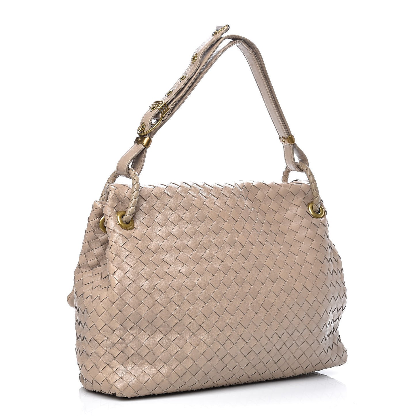 Nappa Intrecciato Flap Shoulder Bag Limo