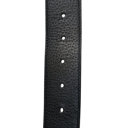 Gucci Textured Dollar Calfskin Nickel Double G 40mm Belt 95 38 Black 5 of 5