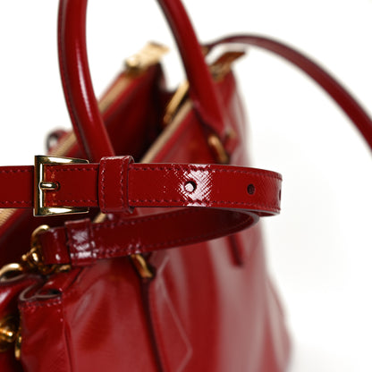 Prada Saffiano Vernice Mini Galleria Double Zip Tote Rosso 15 of 15