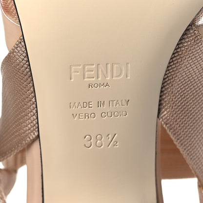 Fendi Technical Mesh FF Colibri 85mm Slingback Pumps 38.5 Rose Nudo 7 of 7