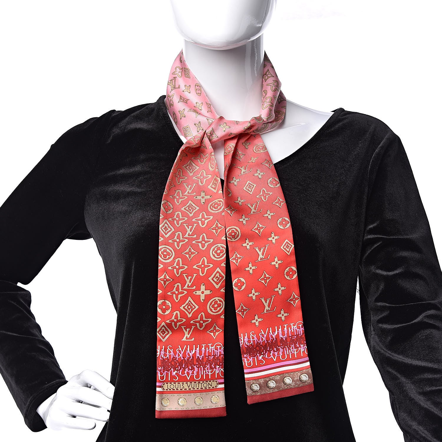 Louis Vuitton Silk Monogram Map Bandeau 2 of 4