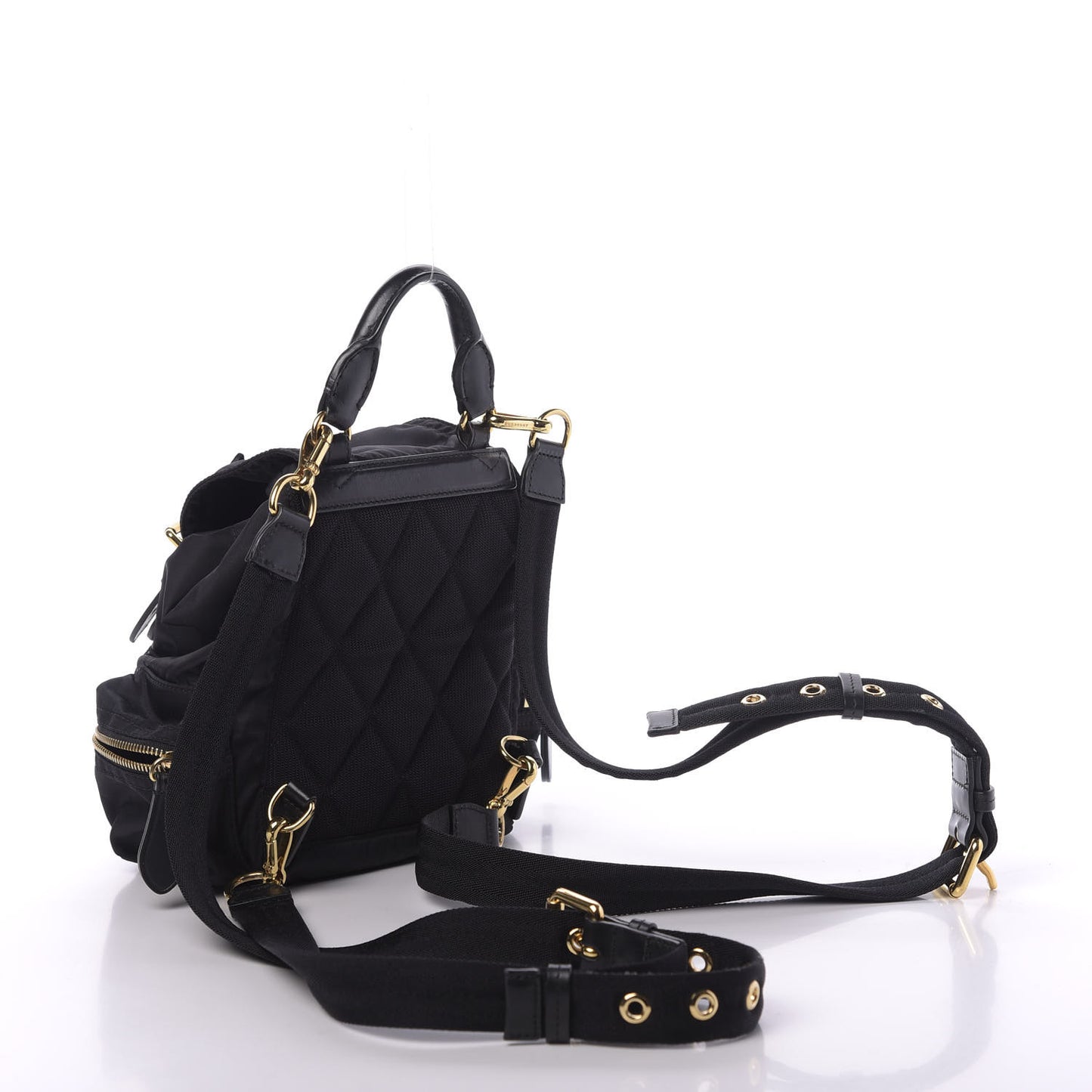 Nylon Small Crossbody Rucksack Backpack Black
