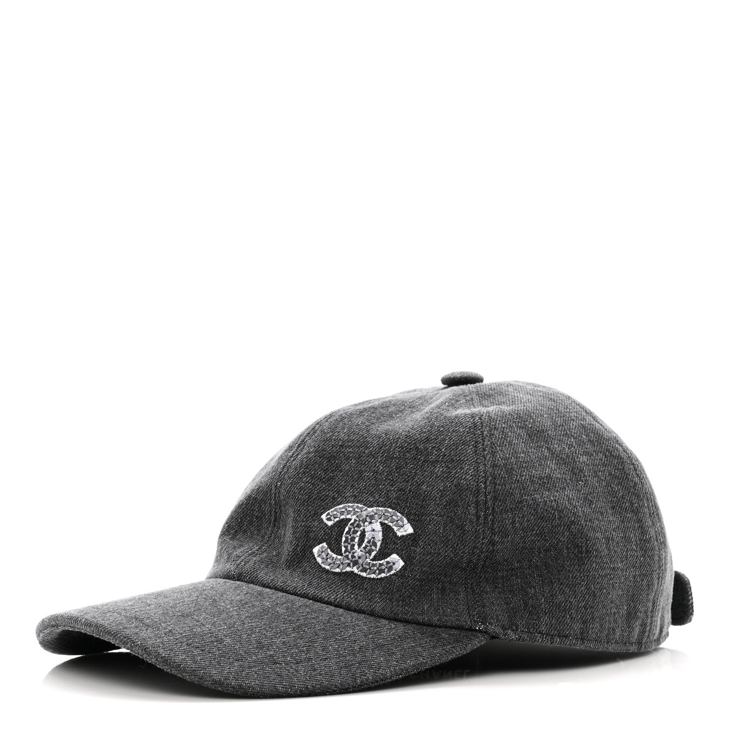 Chanel Cotton Sequin CC Cap Hat Black 1 of 9