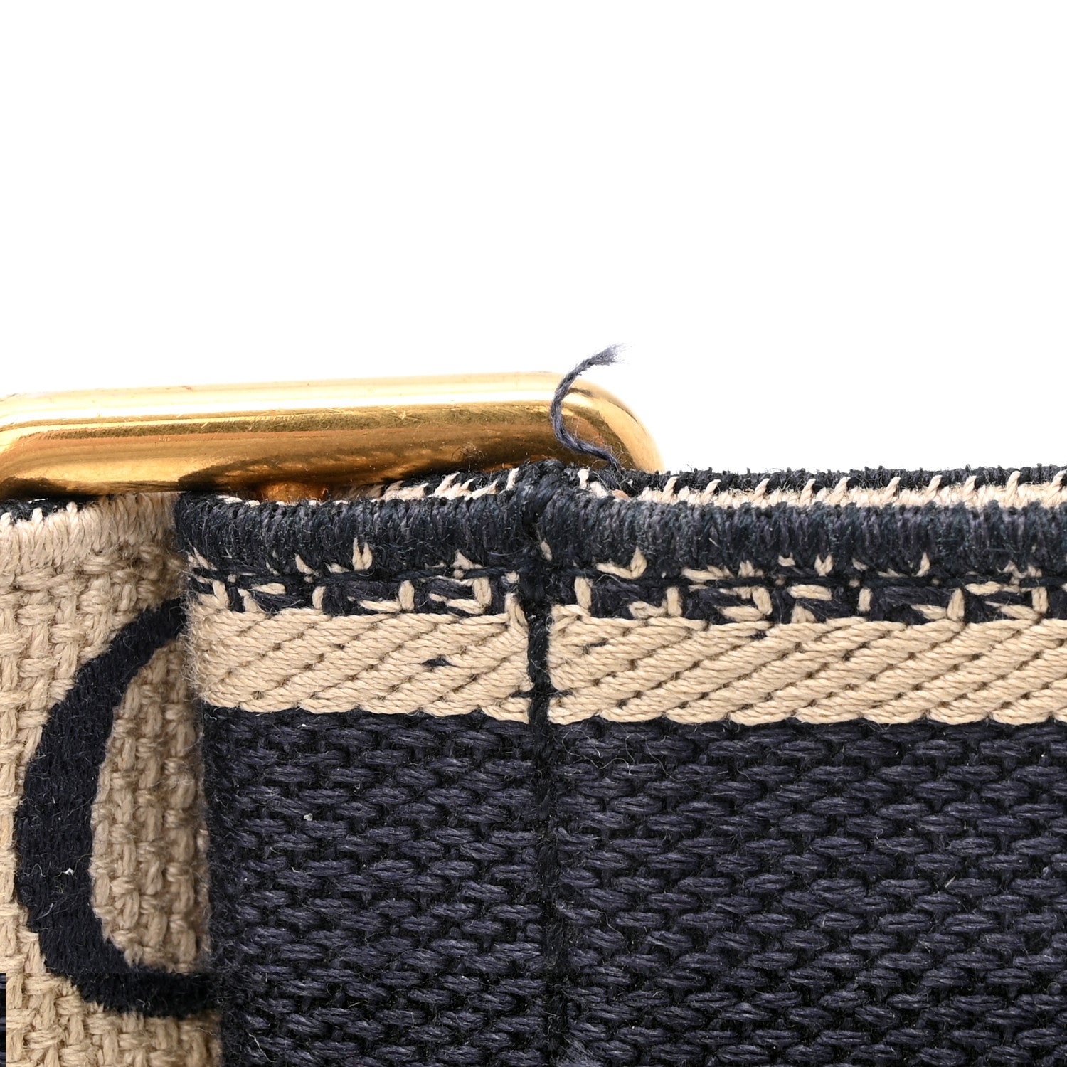 Christian Dior Canvas Embroidered Shoulder Strap Blue 5 of 6