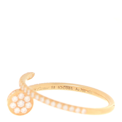 Cartier 18K Yellow Gold Diamond Juste Un Clou Paved Ring 58 8.5 4 of 5