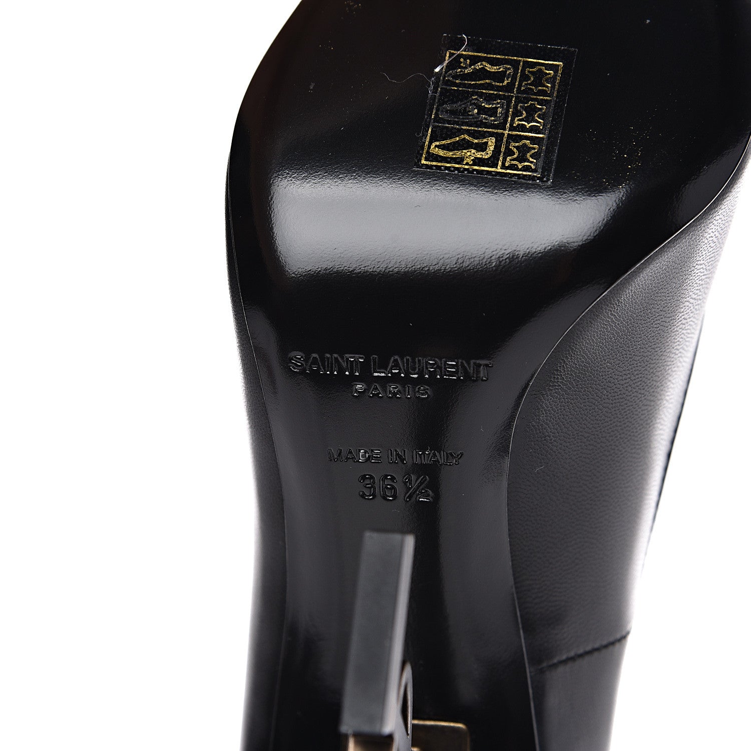 Saint Laurent Calfskin Opyum 100 Pumps 36 Black Gold 7 of 10