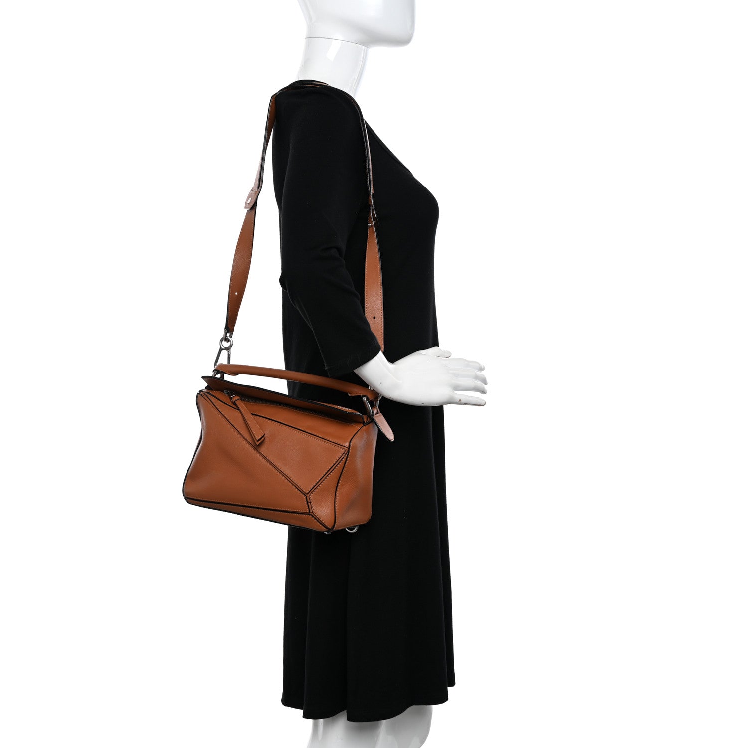 Loewe Calfskin Small Puzzle Bag Tan 2 of 10
