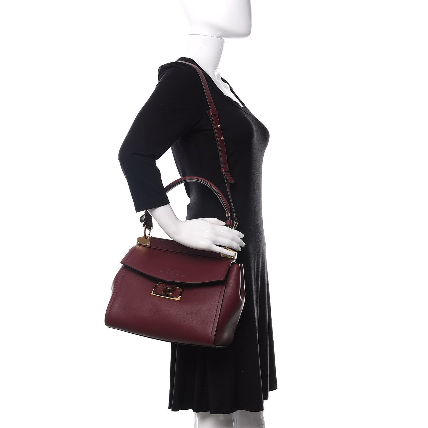 Calfskin Small Mystic Shoulder Bag Aubergine