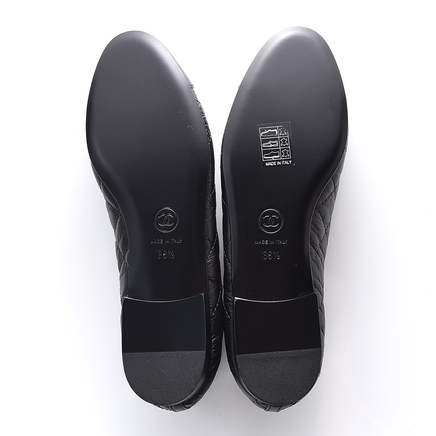 Chanel Aged Calfskin Quilted Cap Toe Ballerina Flats 36.5 Black 8 of 9