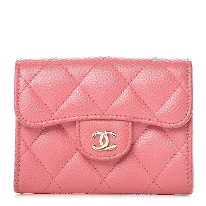 Chanel Caviar Quilted Flap Card Holder Pink 1 of 13