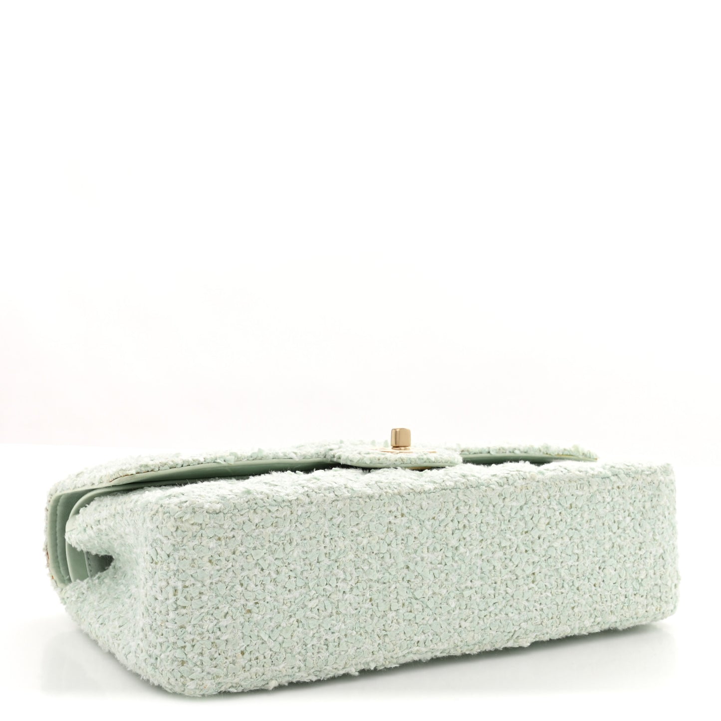 Tweed Medium Double Flap Light Turquoise