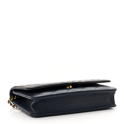 Chanel Caviar Quilted CC Filigree Wallet On Chain WOC Navy 4 of 13
