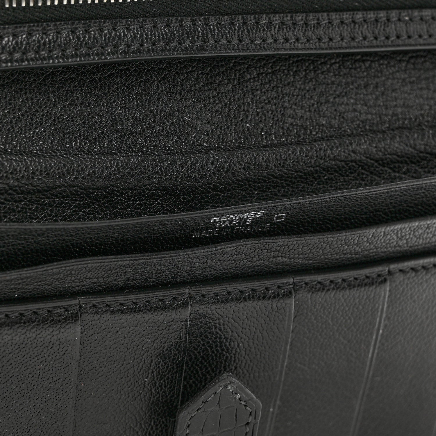 Hermes Shiny Alligator Bearn Wallet Black 8 of 8