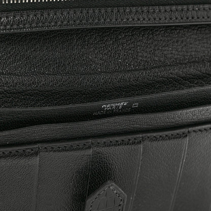 Hermes Shiny Alligator Bearn Wallet Black 8 of 8