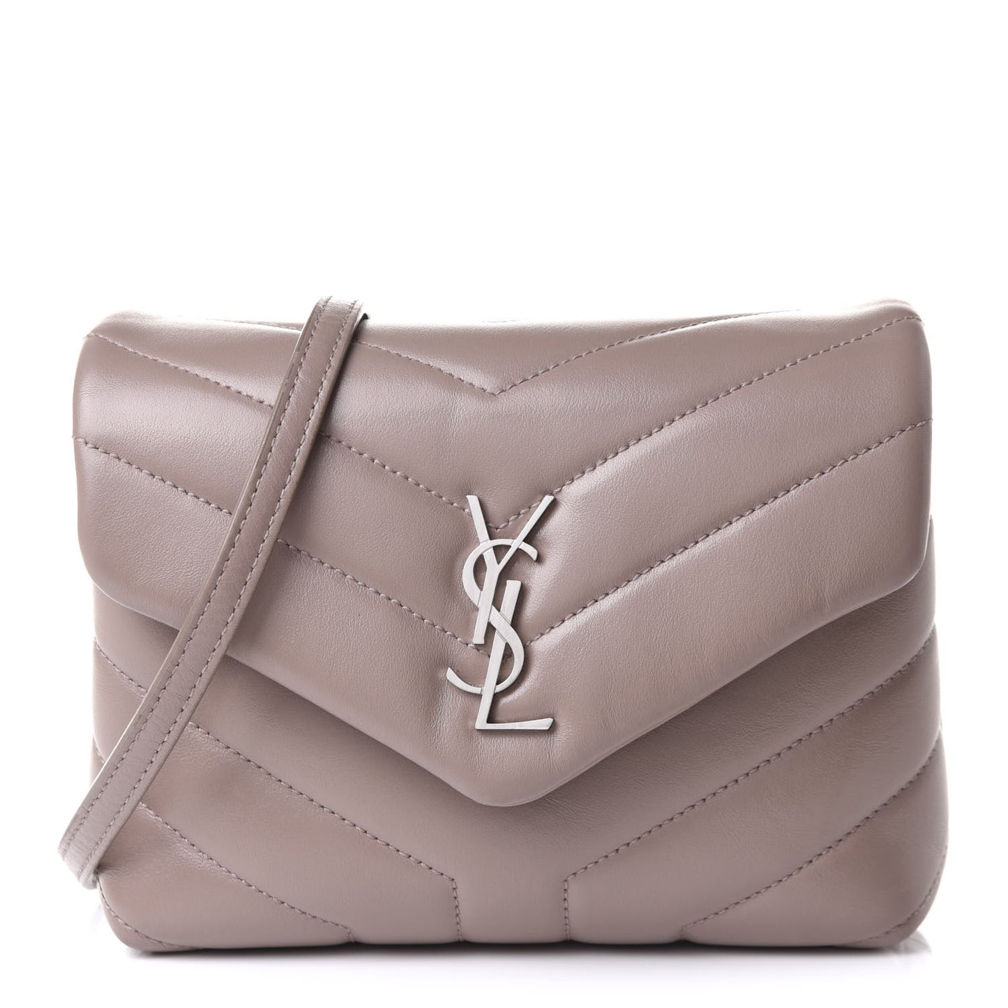 Calfskin Y Quilted Monogram Toy Loulou Crossbody Bag Mink