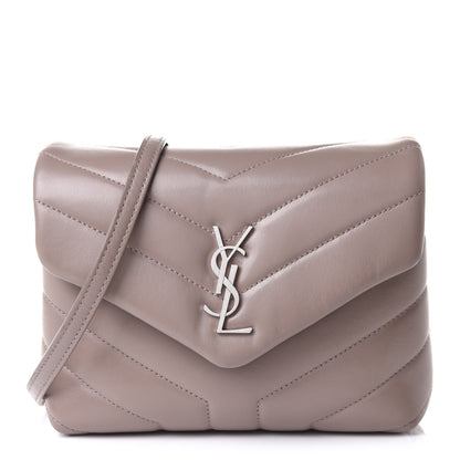 Saint Laurent Calfskin Y Quilted Monogram Toy Loulou Crossbody Bag Mink 1 of 10