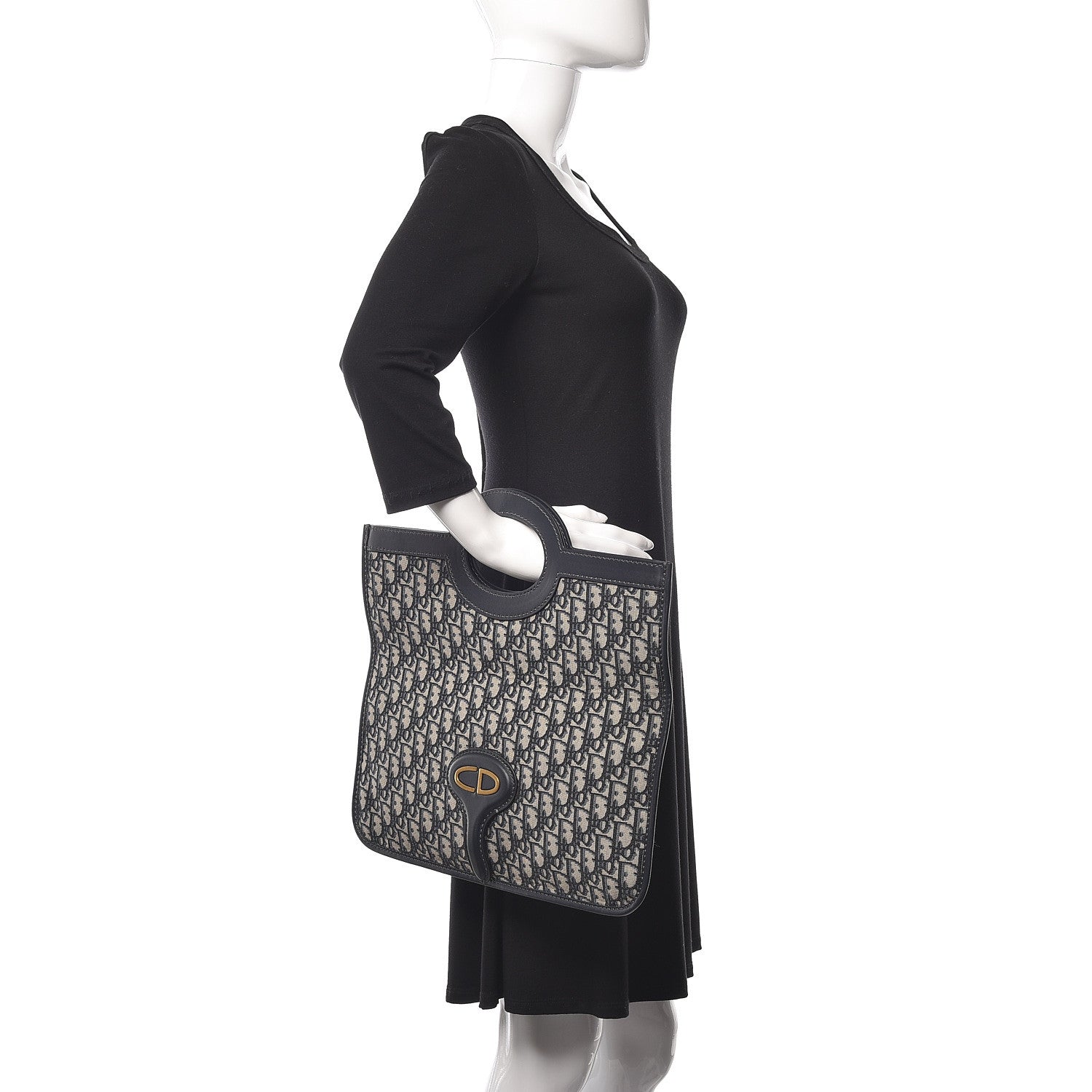 Christian Dior Oblique Fold Over Clutch Blue 2 of 8