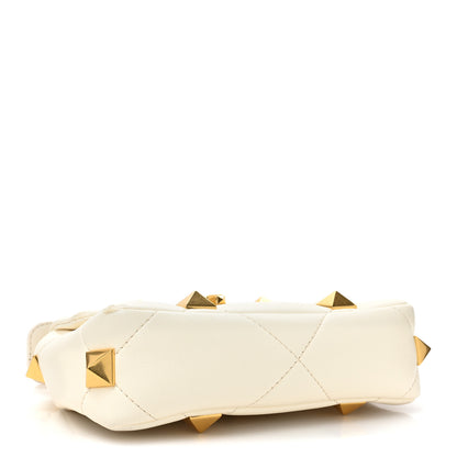 Valentino Garavani Nappa Small Roman Stud Shoulder Bag White 4 of 15