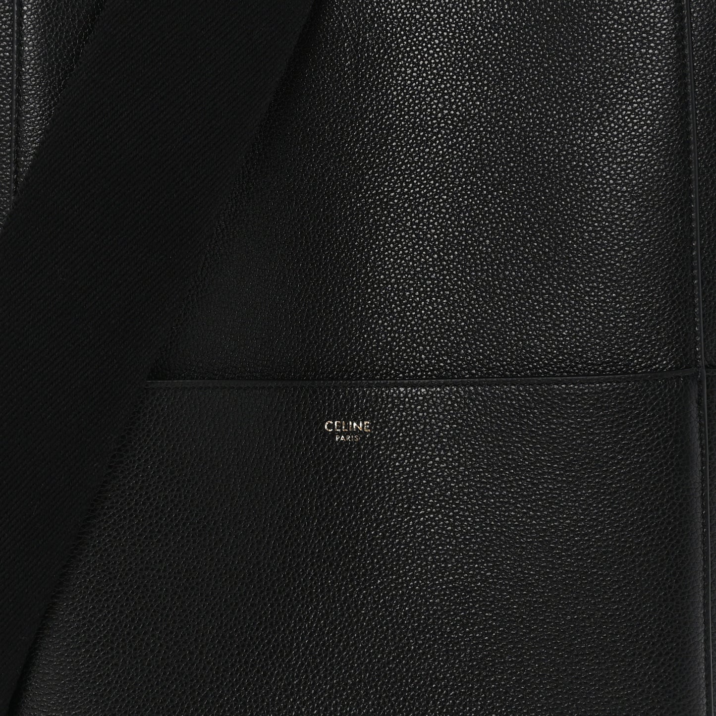 Soft Grained Calfskin Sangle Bucket Bag Black