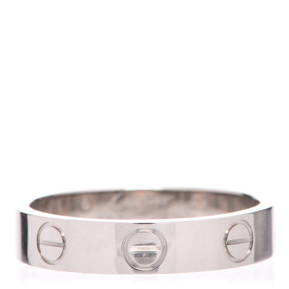 Cartier 18K White Gold 3.5mm LOVE Wedding Band Ring 49 4.75 1 of 4