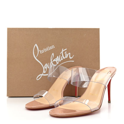 Christian Louboutin Patent PVC Just Nothing 85 Slide Sandals 37 Nude 9 of 9