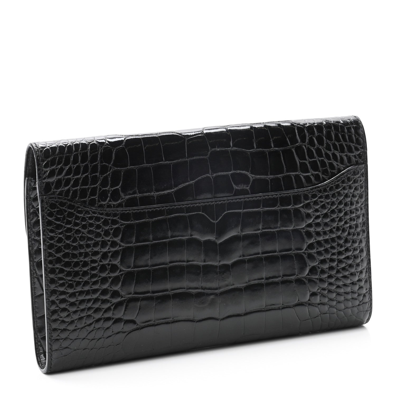 Hermes Shiny Alligator Constance Long Wallet Black 3 of 8