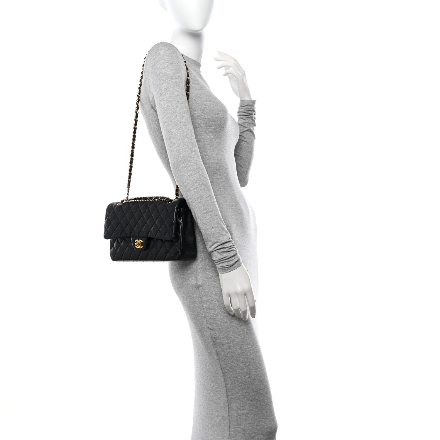 Chanel Lambskin Quilted Medium Double Flap Black 2 of 11