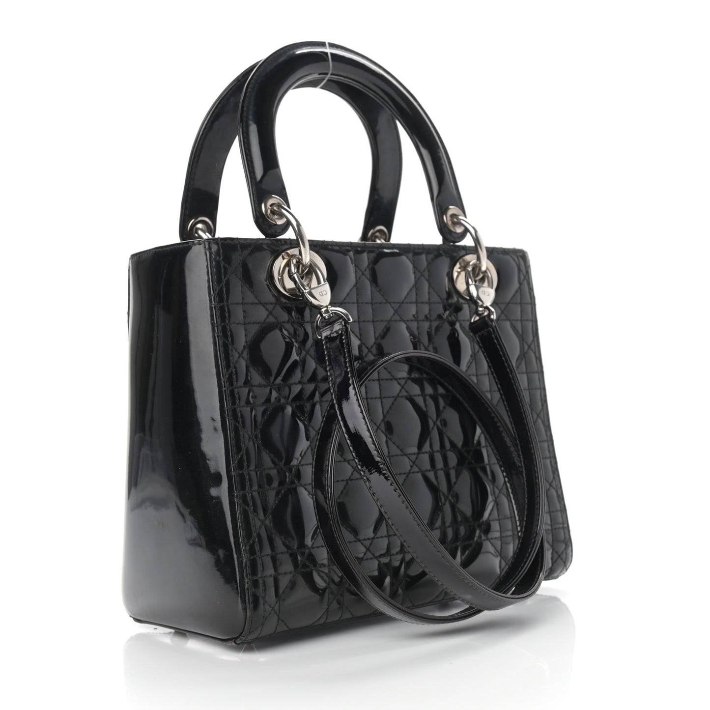 Patent Cannage Medium Lady Dior Black
