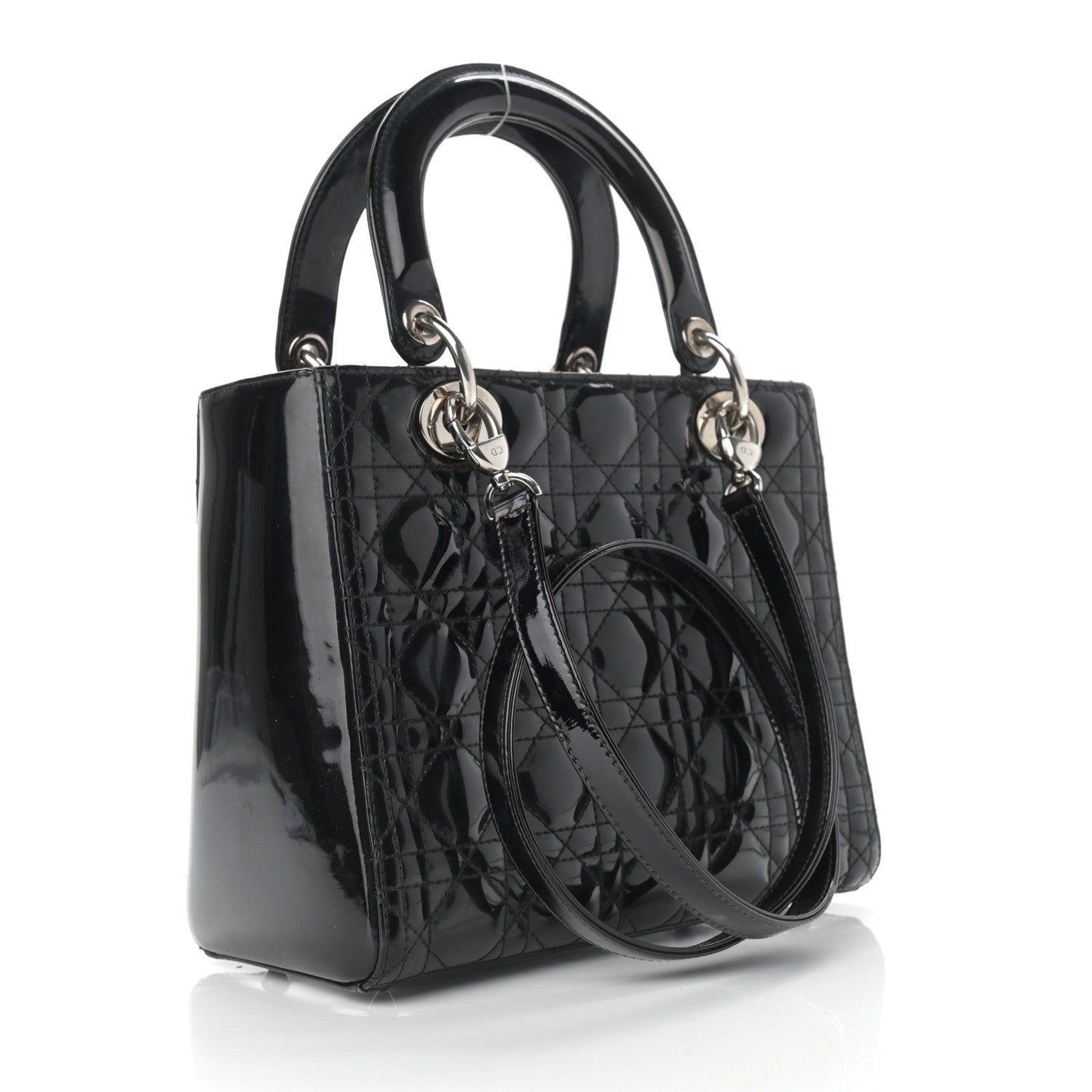 Christian Dior Patent Cannage Medium Lady Dior Black 3 of 11