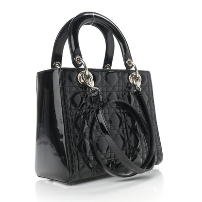 Christian Dior Patent Cannage Medium Lady Dior Black 3 of 11