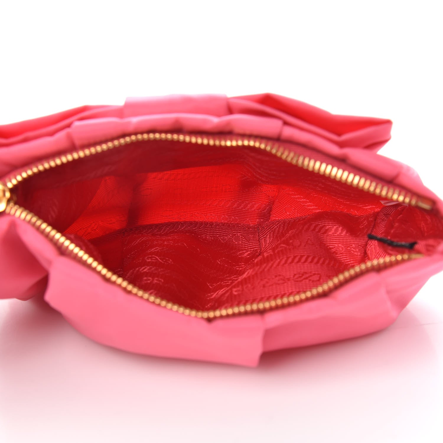 Prada Tessuto Nylon Bow Wristlet Begonia 5 of 9