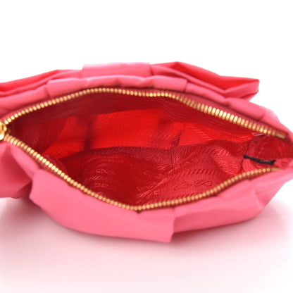 Prada Tessuto Nylon Bow Wristlet Begonia 5 of 9