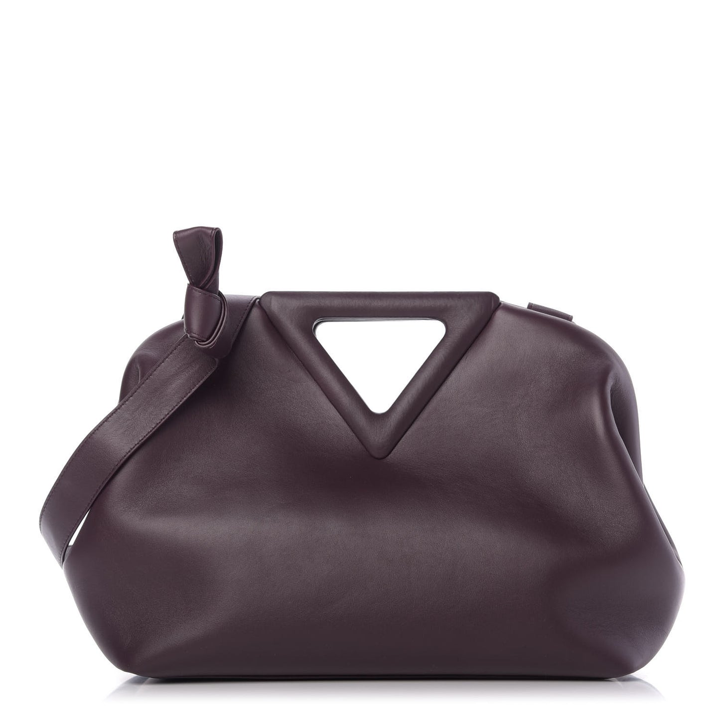 Calfskin Medium The Point Triangle Bag Grape