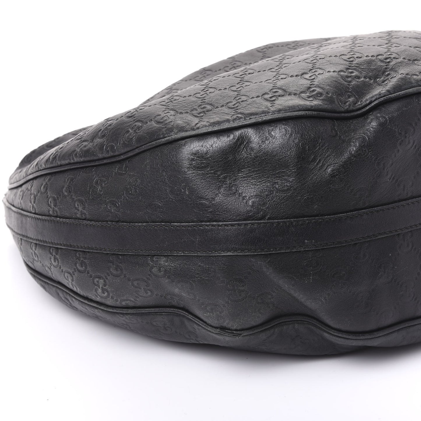 Guccissima Large GG Twins Hobo Black