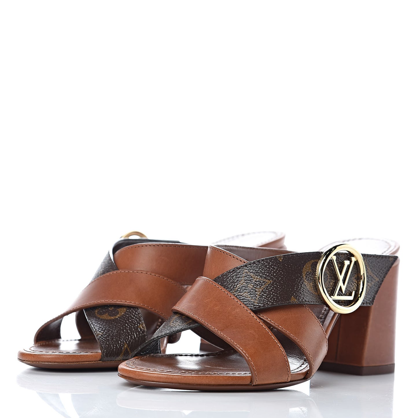 Monogram Horizon Mules 36.5 Cognac Brown